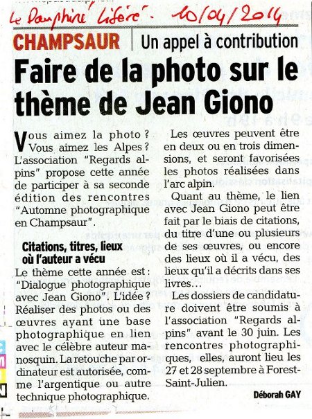 Automne photographique en Champsaur - 2014 - Le Dauphiné Libéré